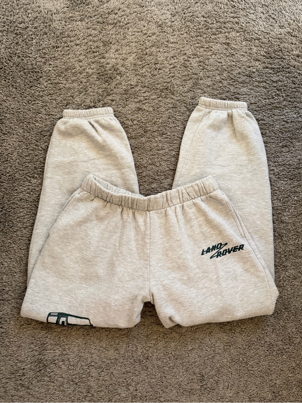 PacSun Gray Sweatpants with Green Vintage Car & 48 Graphics